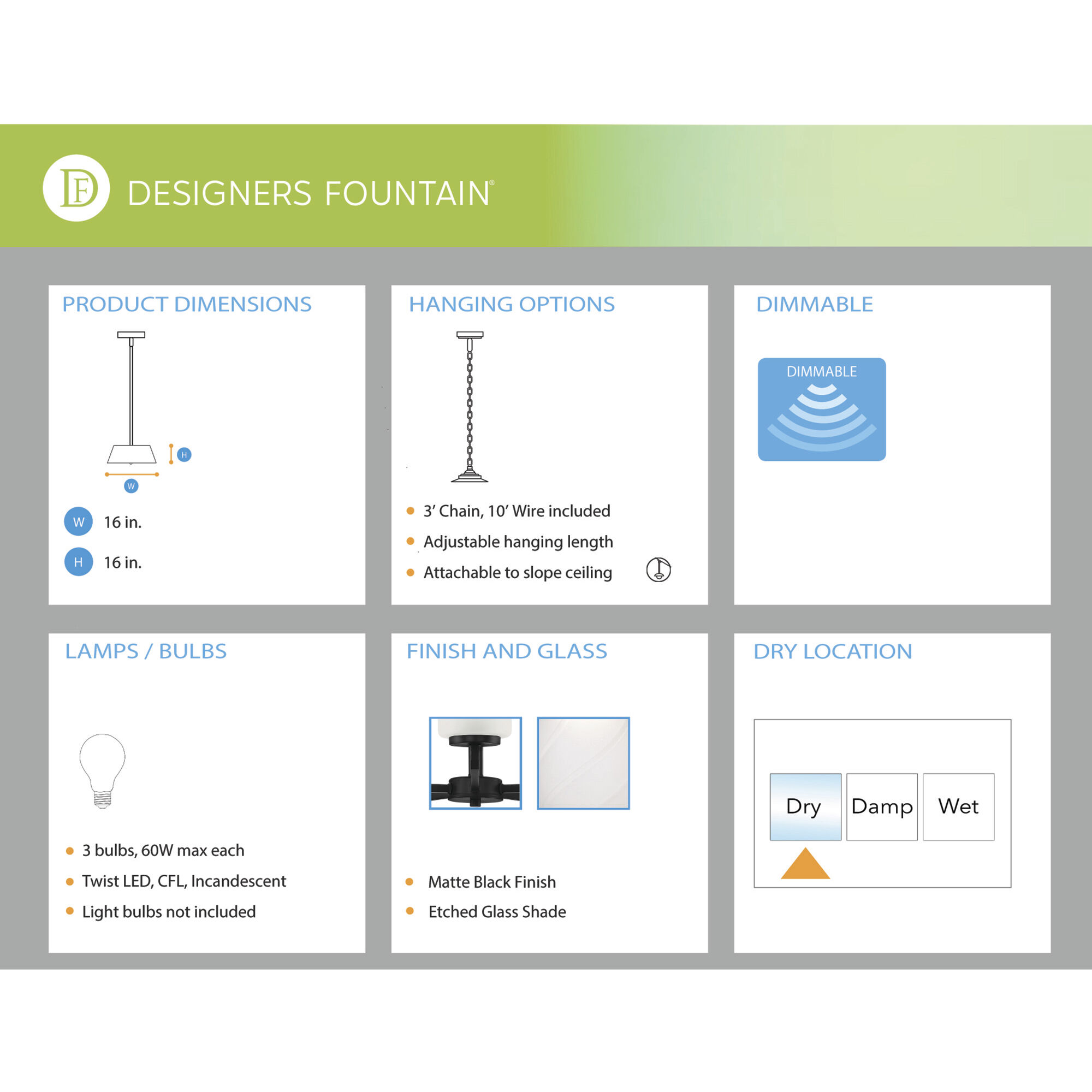 Carmine 3 Light 16 inch Matte Black Chandelier Ceiling Light